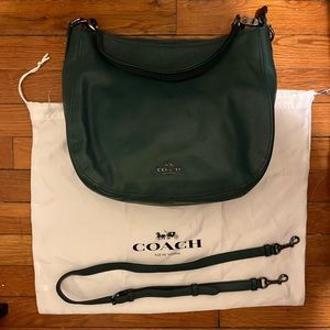 Teal leather Coach shoulder bag